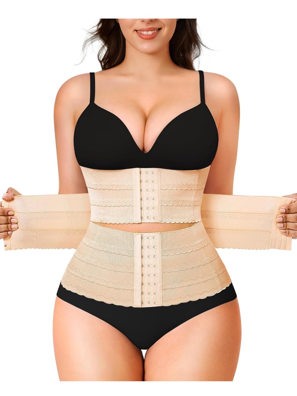 Beige High-Waist Waist Trainer Corset for Women